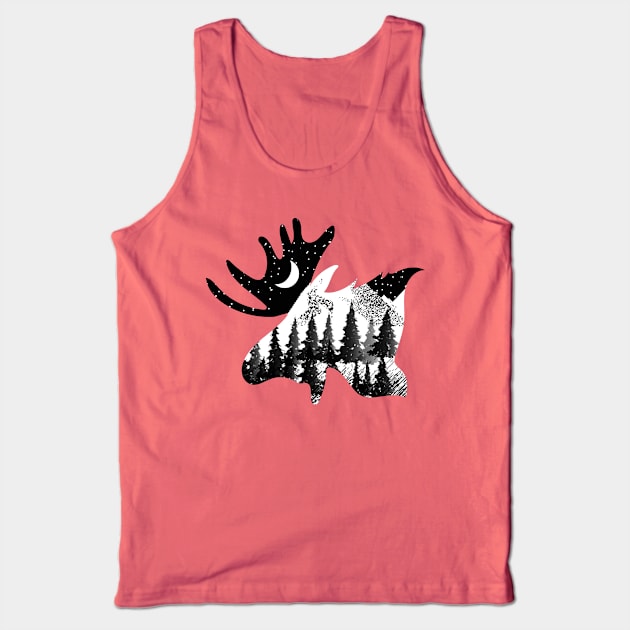 moose forest and mountain,moose lovers Tank Top by mezy